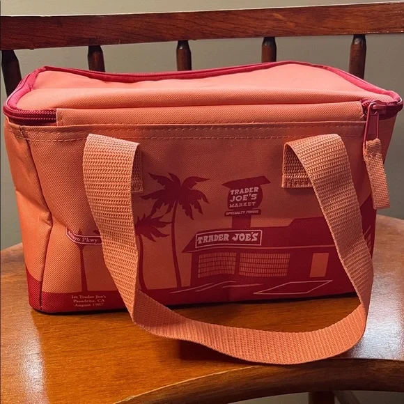 NWT Trader Joe’s Mini Insulated Lunch Bag – Salmon Pink - Picture 3 of 10